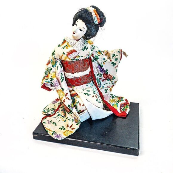 Vintage 10” Kneeling Geisha Japanese Doll - Picture 1 of 14